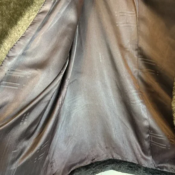 1960s AUTHENTIC vintage black velvet faux fur cropped jacket women's M / L - Picture 3 of 8